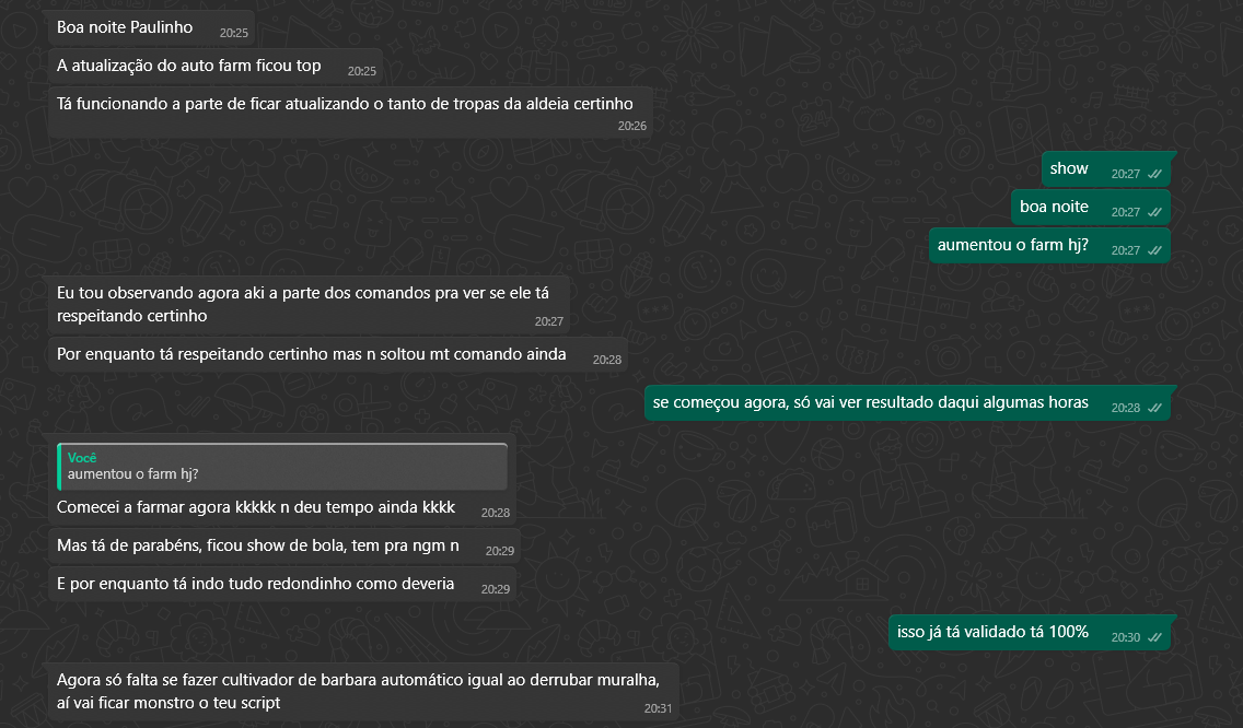 Customer conversation on WhatsApp