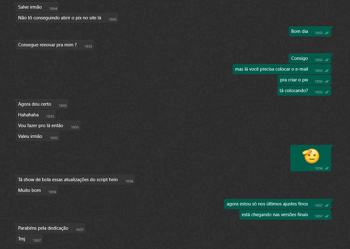 Customer conversation on WhatsApp